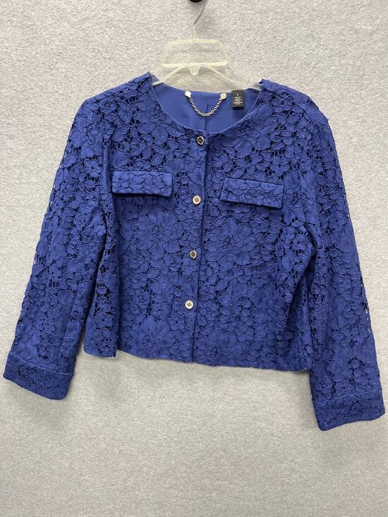 Chico's Jackets & Blazers - Chicos Purple Lace Crop Jacket Women's Size1